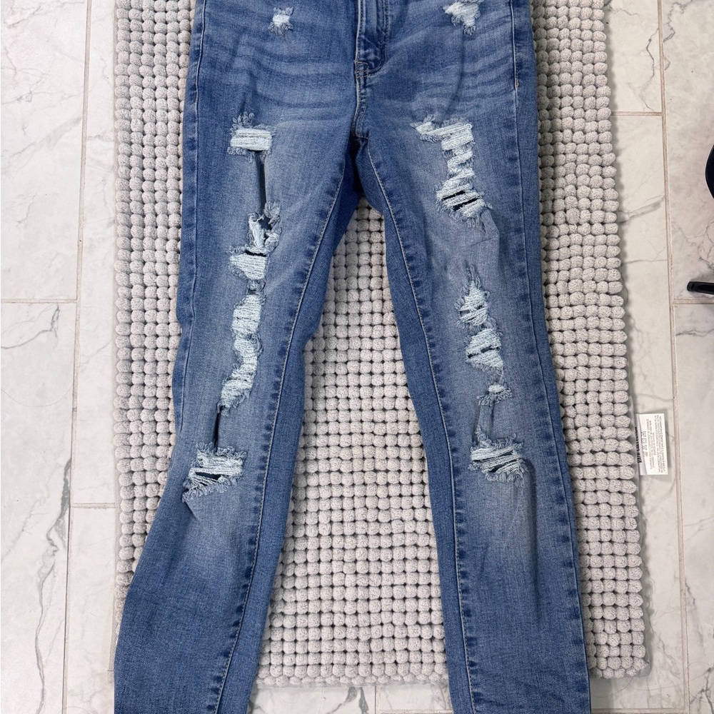 Hollister Ripped Blue Skinny Jeans size 23R